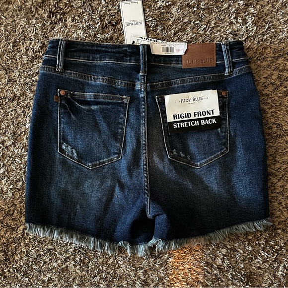 Judy Blue High Waist Rigid Magic Fray Hem Shorts - Picture 2 of 3